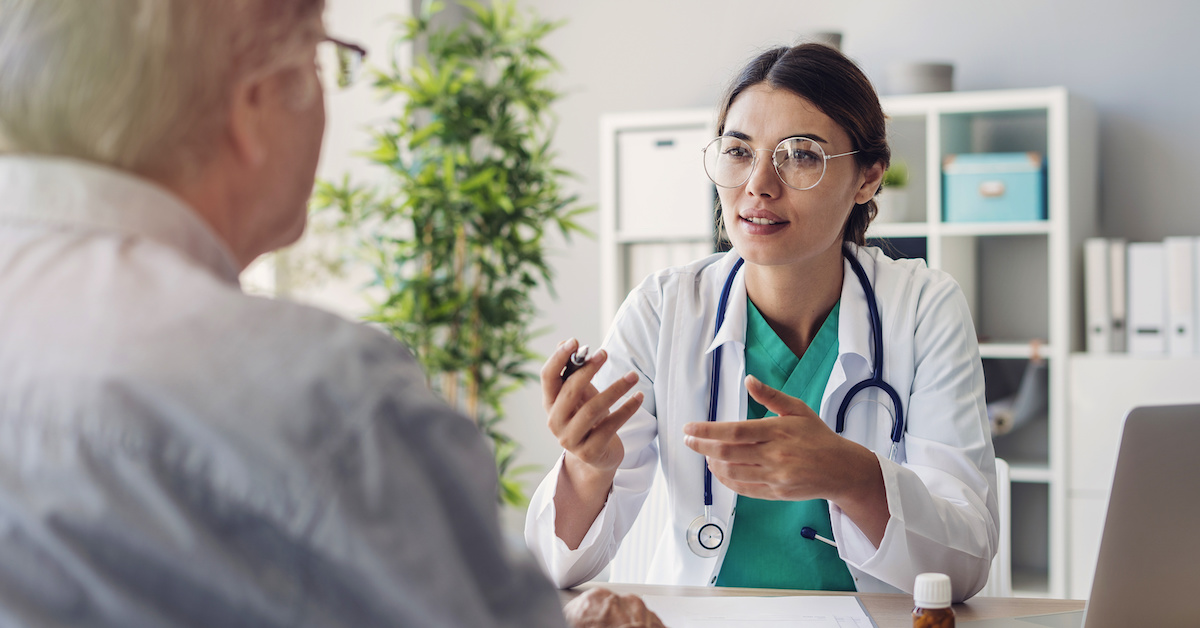 Doctor and patient are discussing at clinic